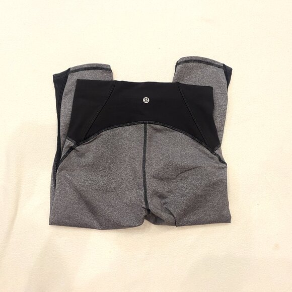 lululemon athletica gray and black capri leggings - Picture 2 of 3
